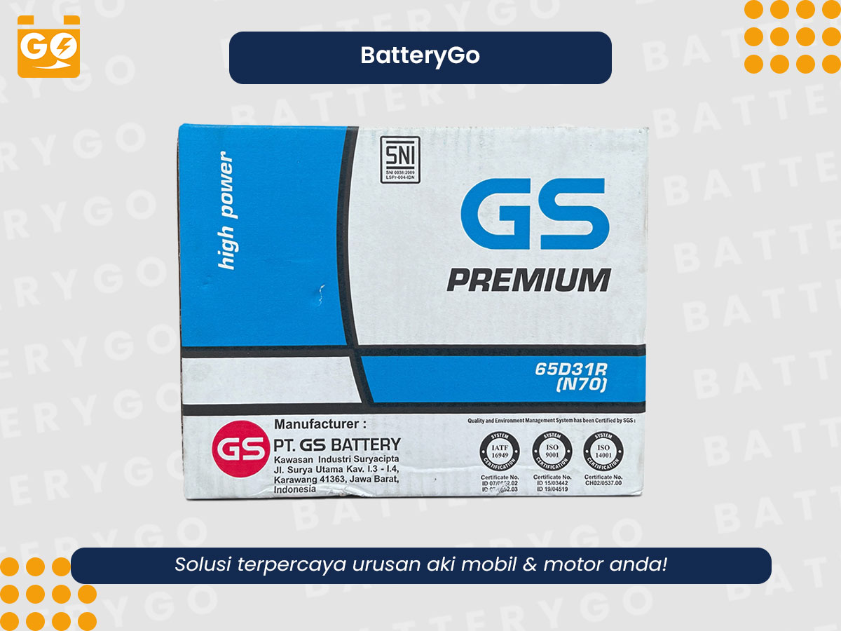 Aki GS Premium 65D31R untuk mobil besar