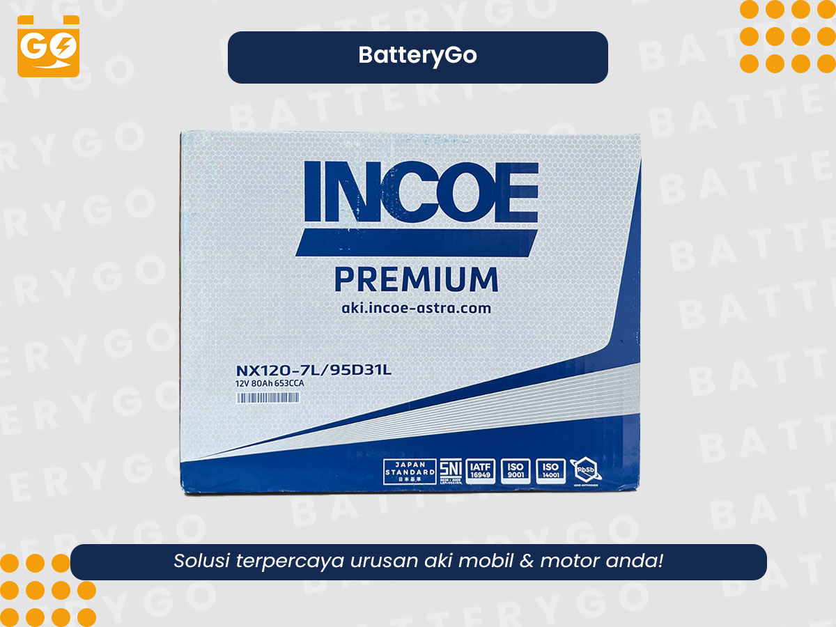Aki Incoe Premium NX120-7L untuk kendaraan besar