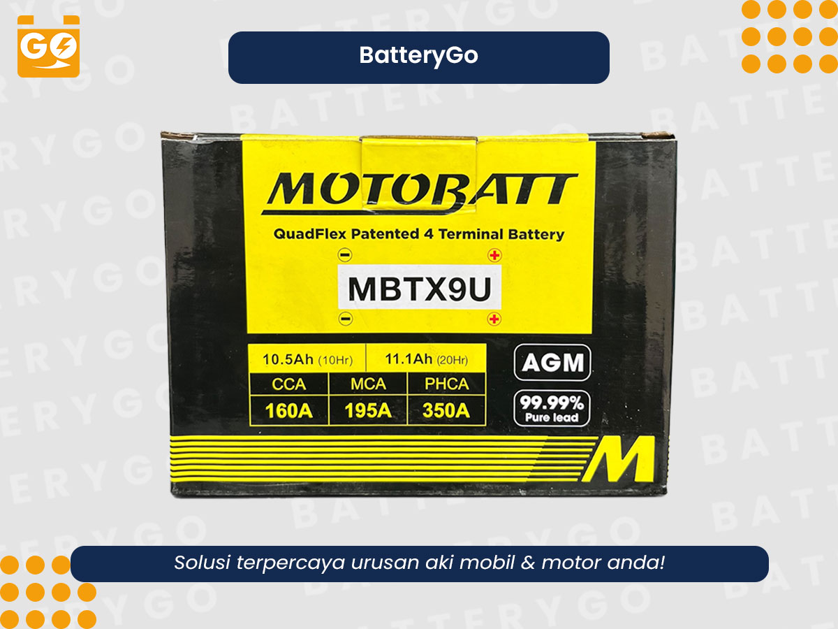 Aki Motobatt MBTX9U untuk motor besar